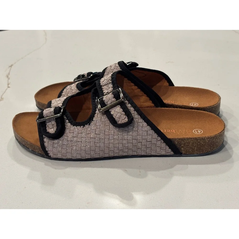 Bernie Mev Sunset Euro 41 US 10 Slide Sandals Womens Metallic Pewter - Picture 4 of 7